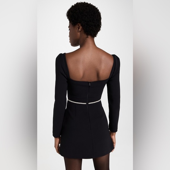 SELF PORTRAIT BLACK CREPE DIAMANTE
DETAIL MINI DRESS - Picture 4 of 13